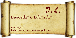 Demcsák Lázár névjegykártya
